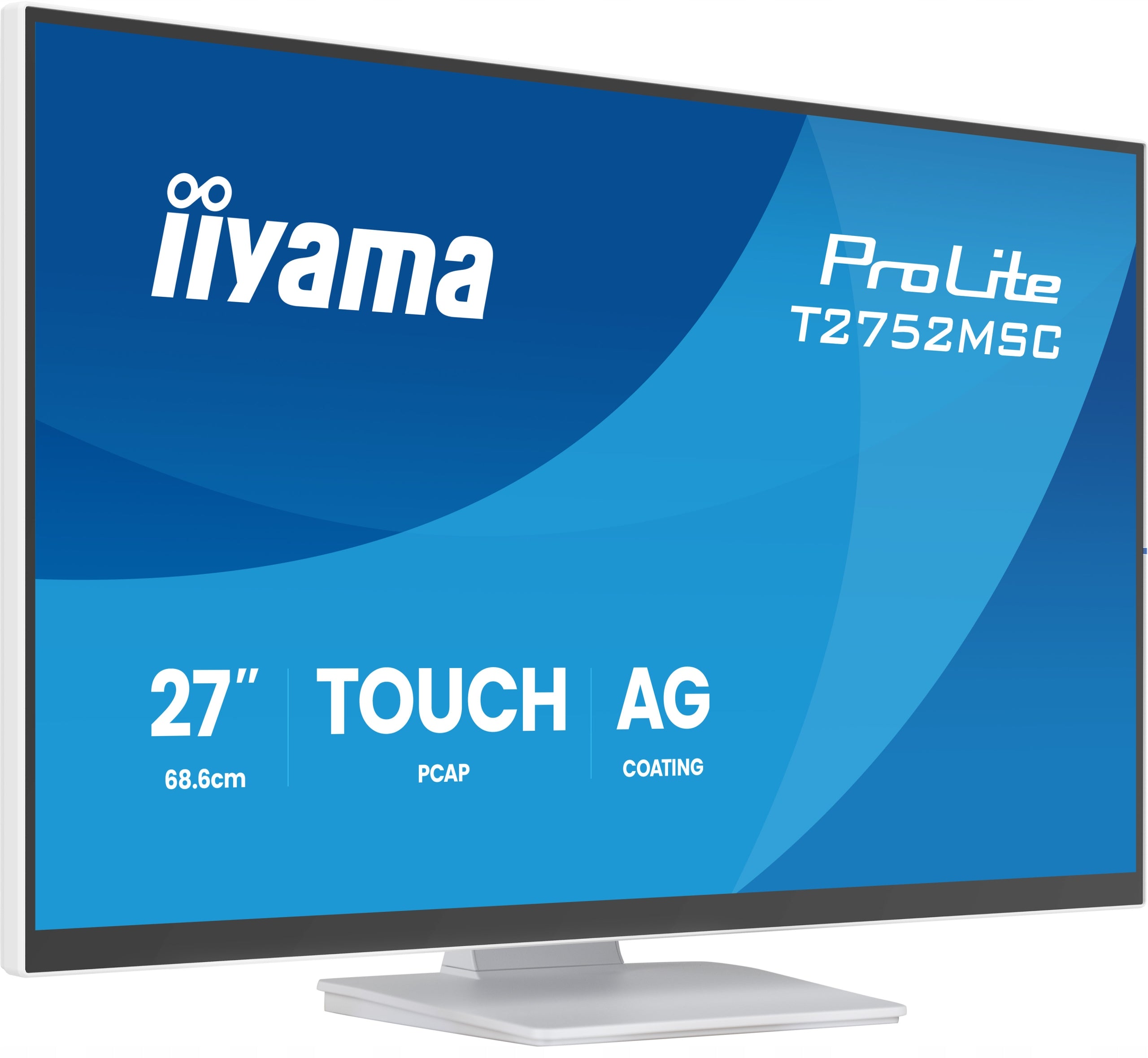 White Monitor POS iiyama ProLite T2752MSC-W1AG 27 IPS LED Touch HDMI DP Packaging status original