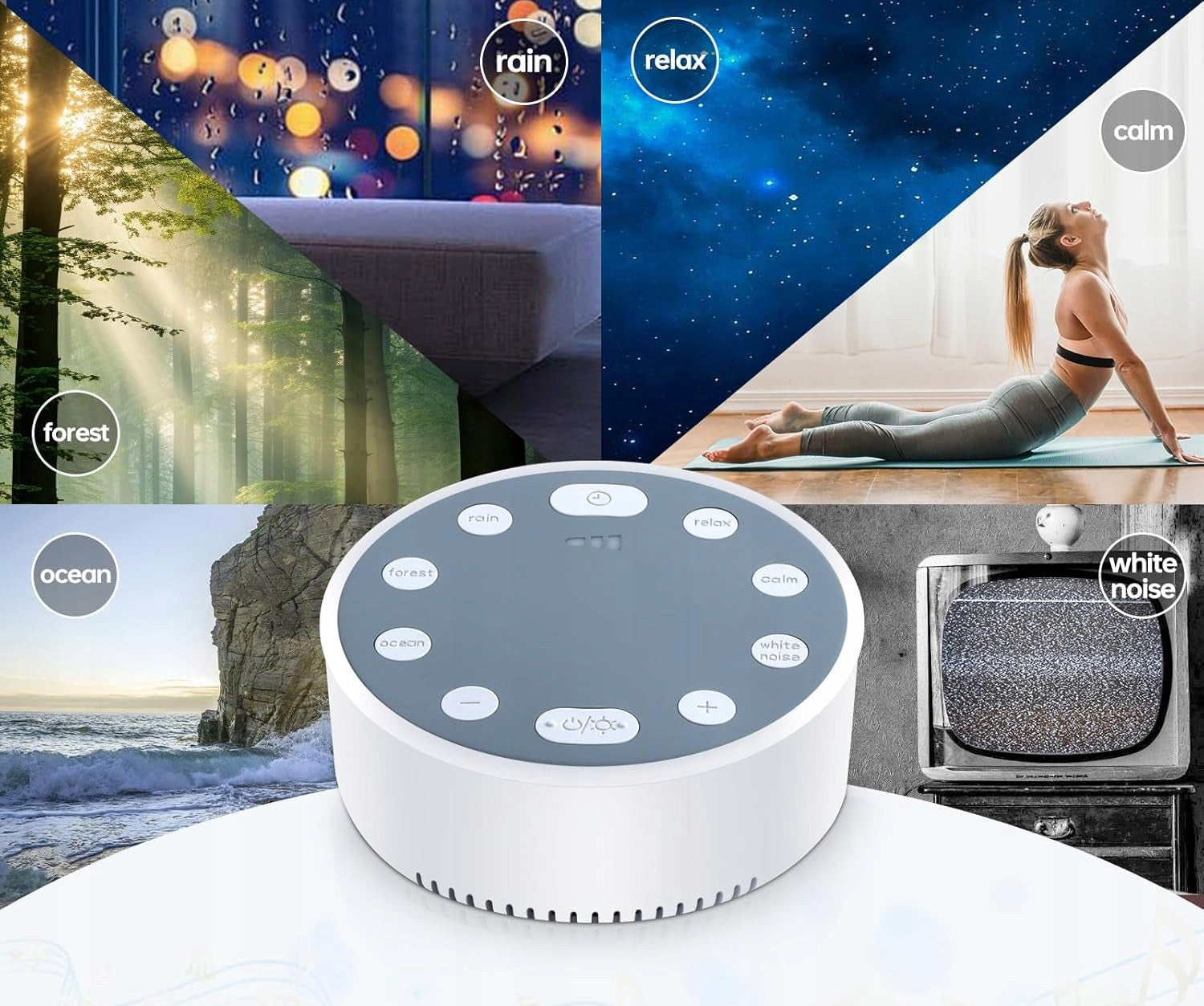 White Noise Sound Sleeping Machine with 6 Soothing Sounds and Night Light Model other