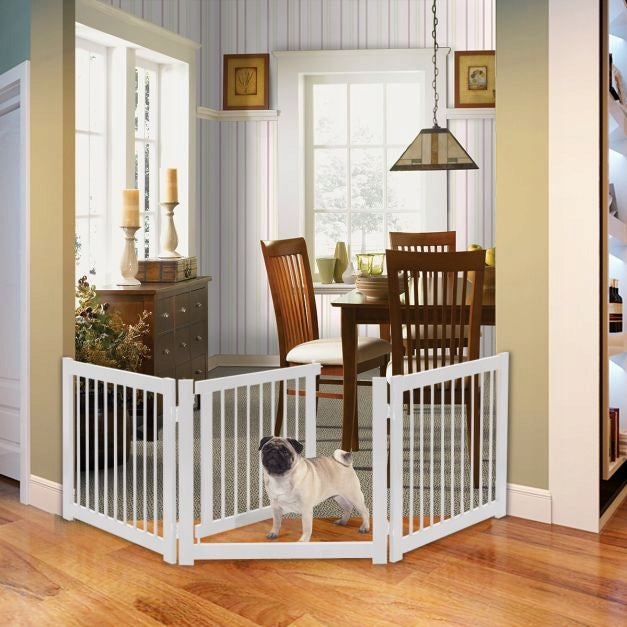 White Pet Barrier with Gate PW10013WH Product height 61 cm