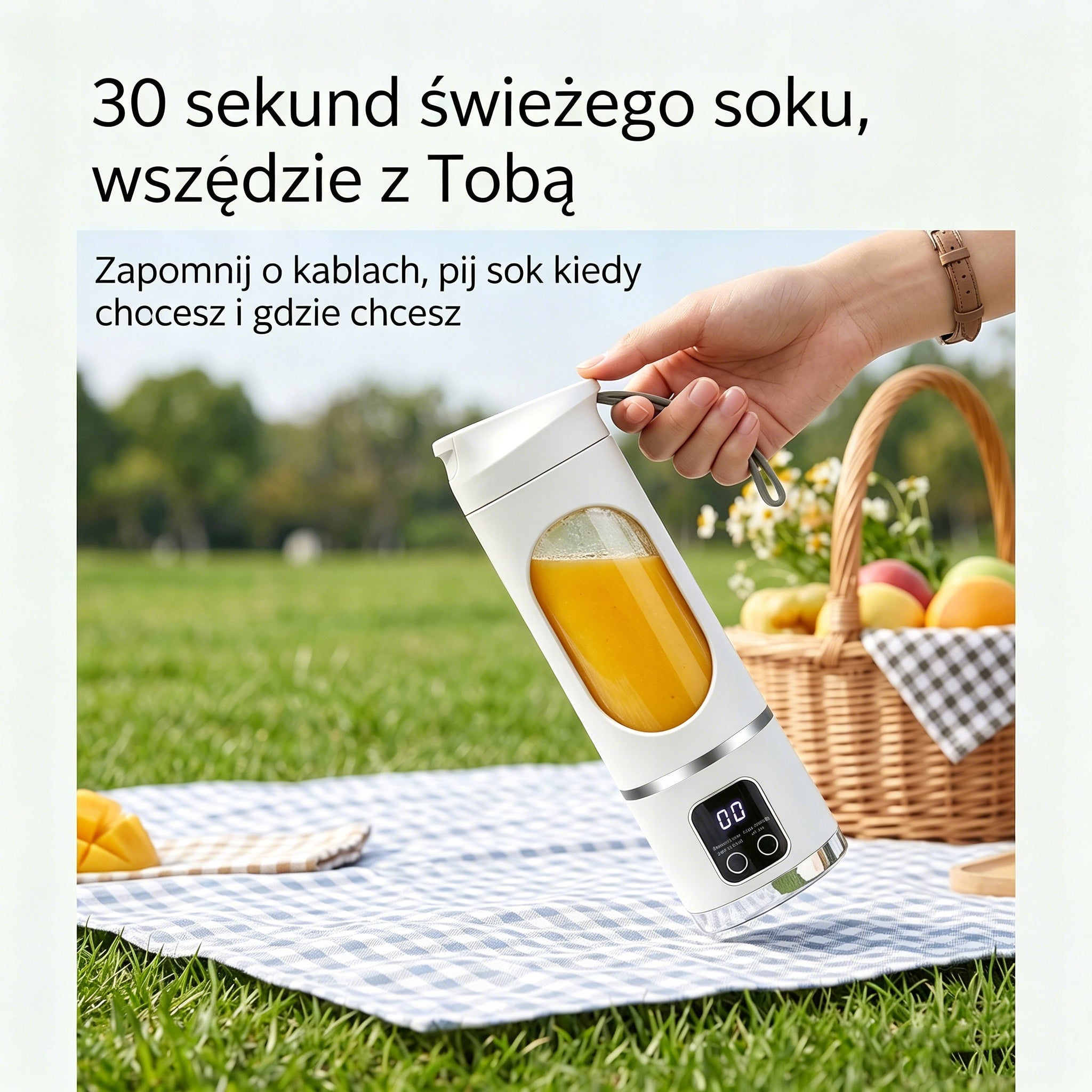 White Portable Cocktail Blender, Rechargeable 3,7V Packaging status original