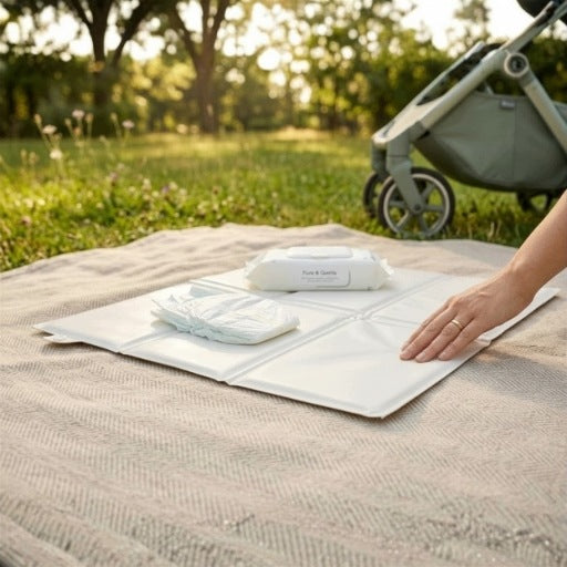 White Soft Hiking Changing Table 58x40 cm Folding Baby Mat Medical device no