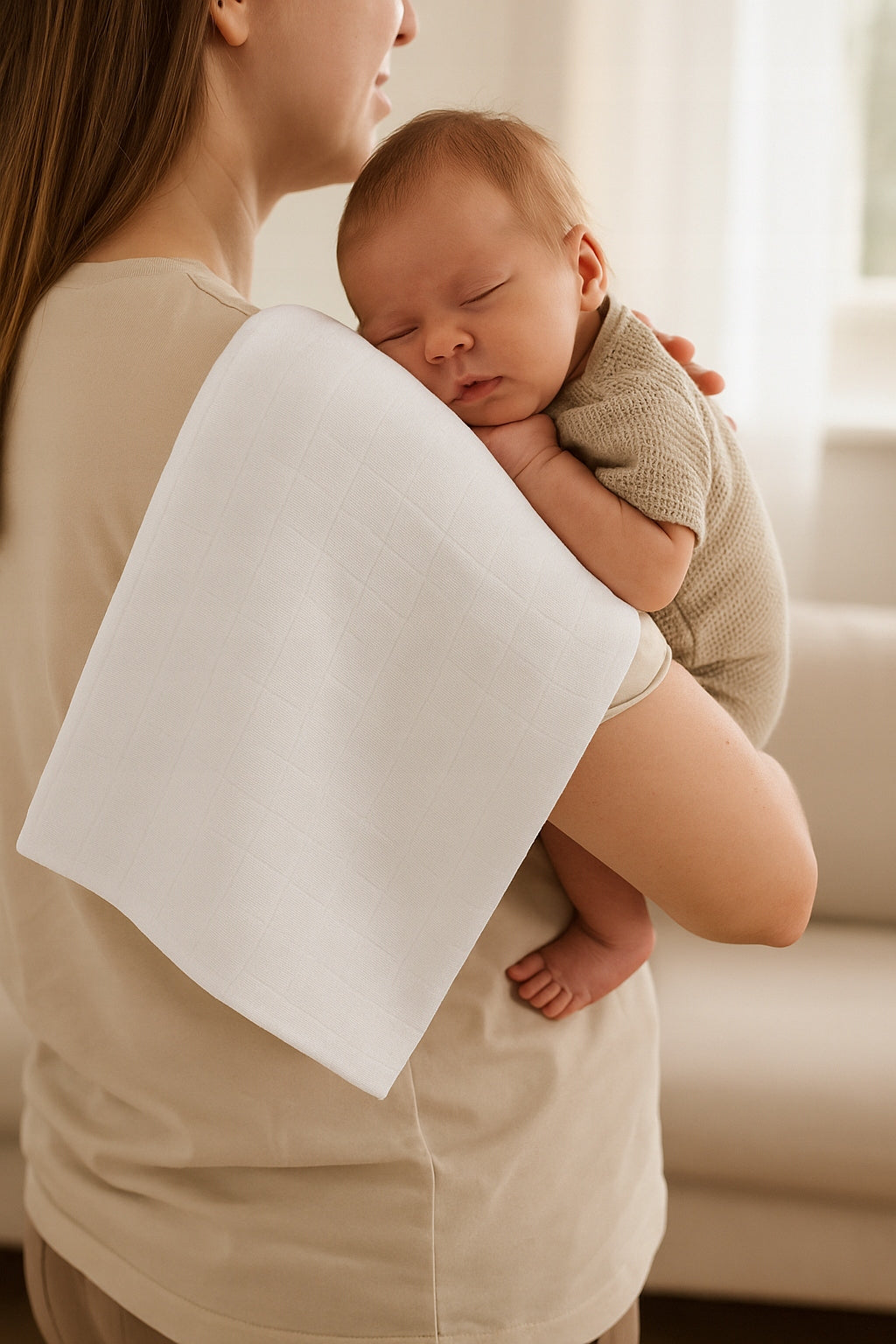 White Tetra Diaper, Tetra 80x60 cm – 100% Cotton, Polish Product Packaging status original