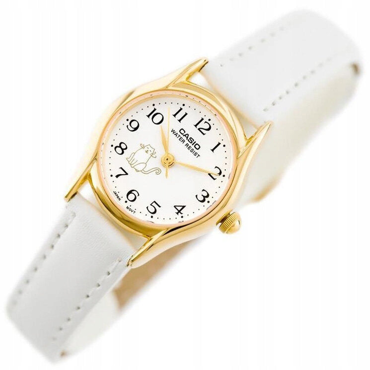 White Watch CASIO for girls FOR COMMUNION cat ZD522A + BOX Gender woman