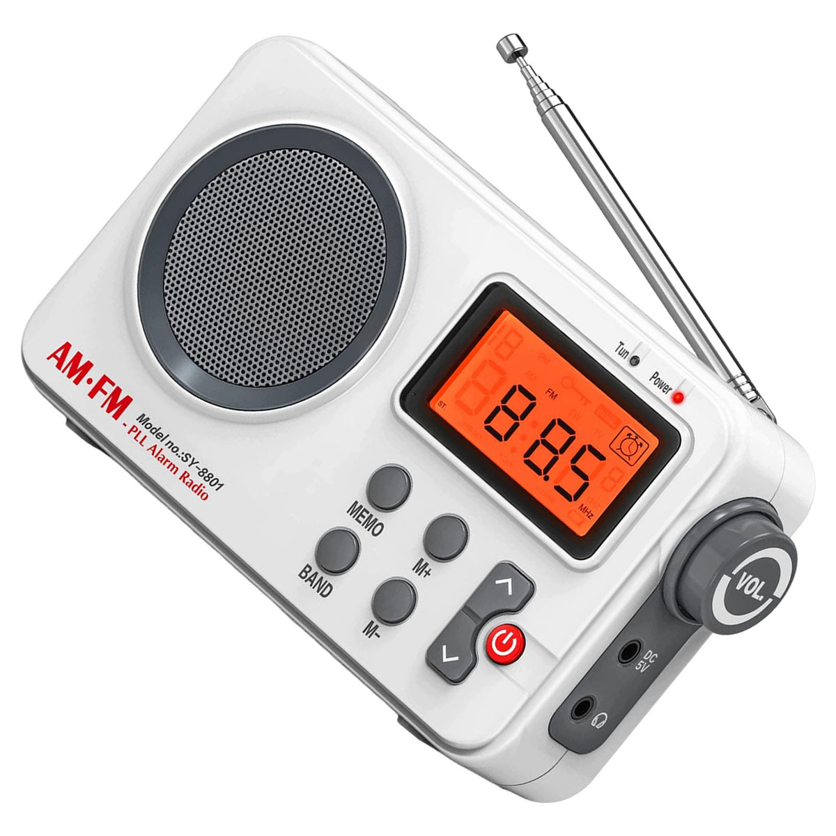 White Waterproof Shower Speaker with LCD Display and Fm Radio for Bathroom Brand no brand