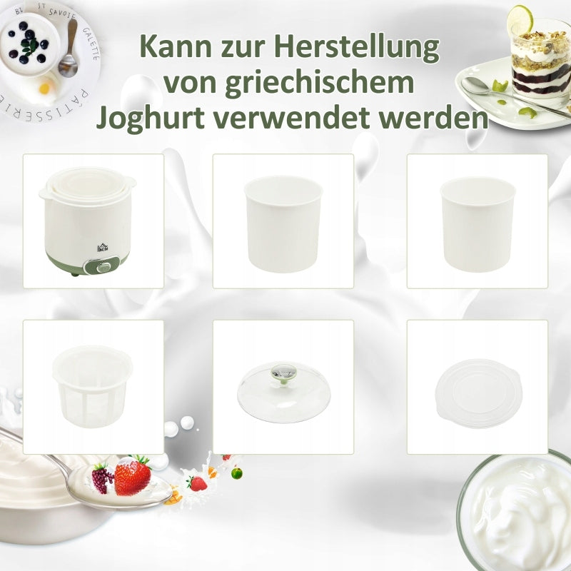 White Yogurt Maker 1.5L 20W With Sieve Lid For 3-5 People 19.5x17.5x21.4 cm Manufacturer code 20260414