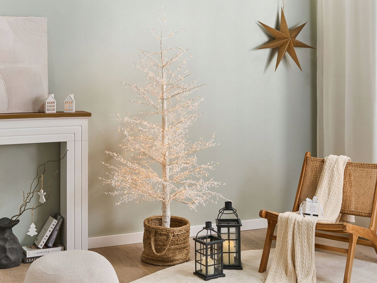 White artificial snow-covered Christmas tree 180 cm Packaging status original