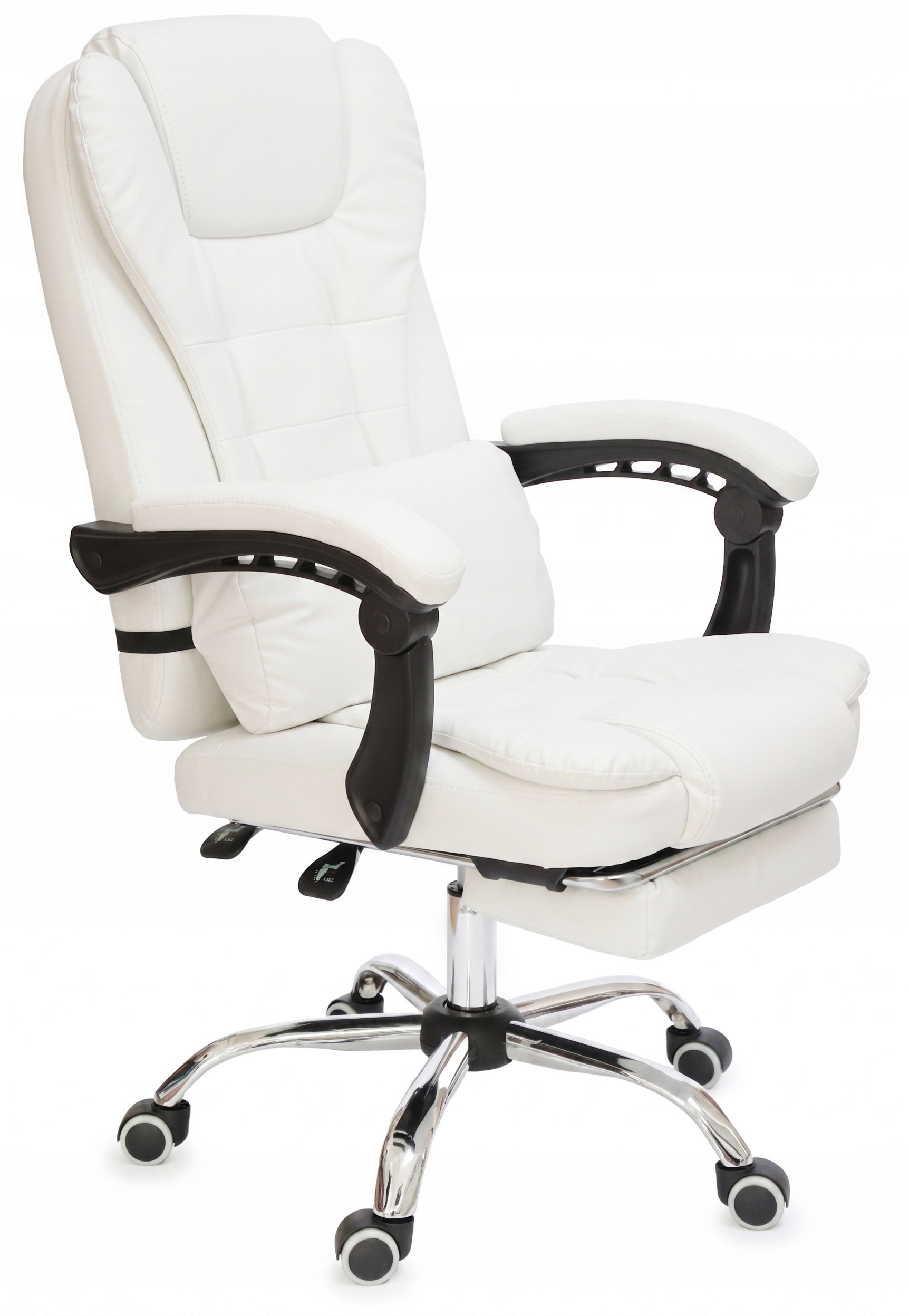 White comfortable office chair with footrest and lumbar cushion NBK002-HT Medical device no