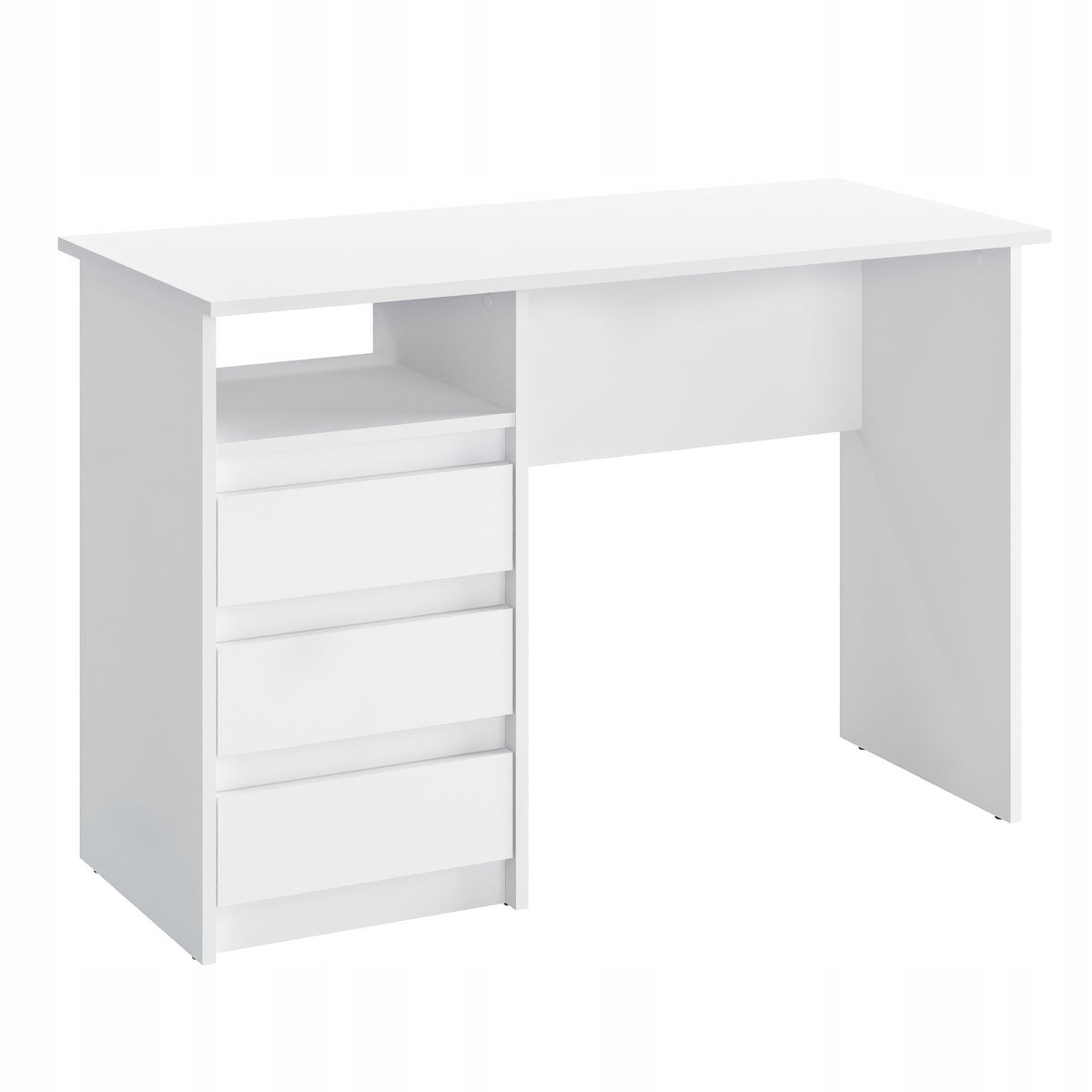 White computer desk with drawers 110 cm – KOMTO