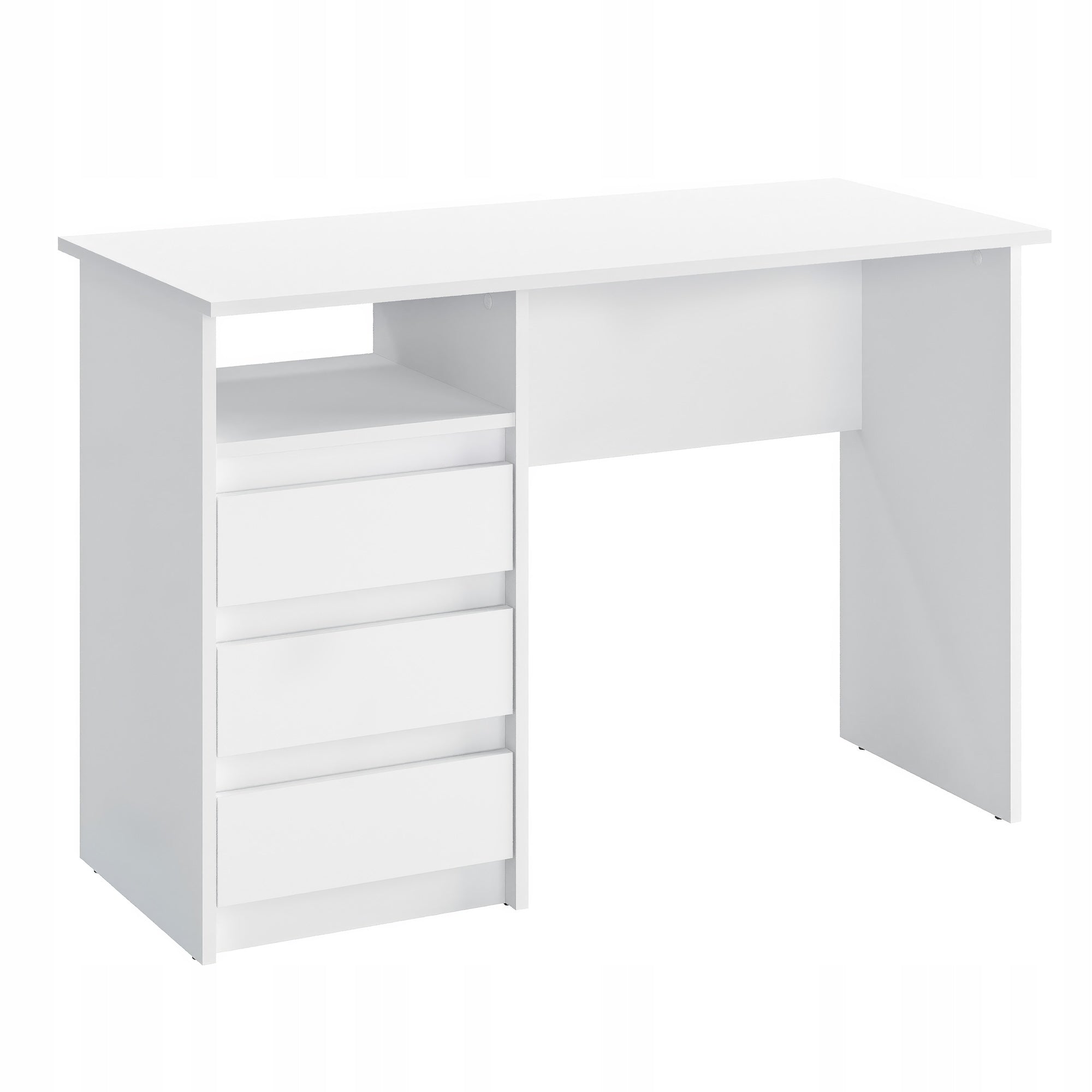 White computer desk with drawers 110 cm – KOMTO