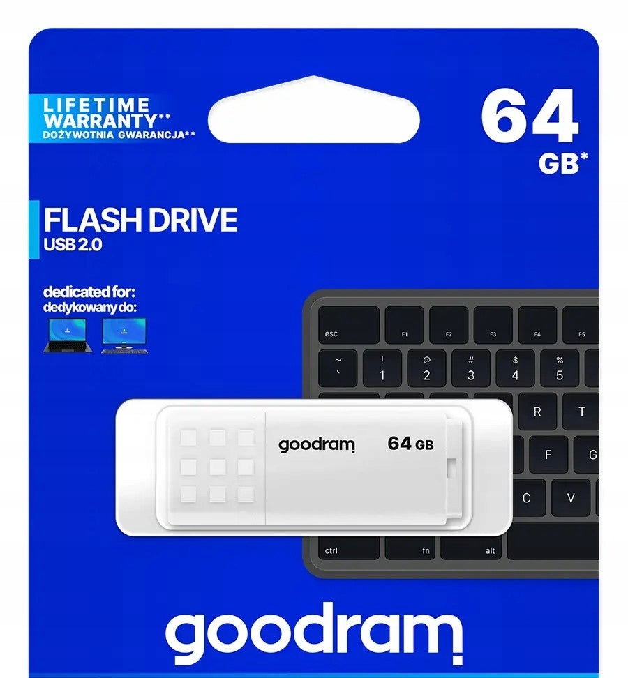 White flash drive GOODRAM 64 GB, USB 2.0 Color white