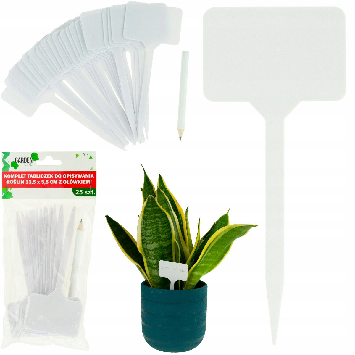 White orchard labels for describing plants 25 pcs. + pencil Width 55 mm