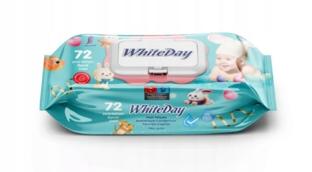Whiteday Wet Wipes with Clip 72 Pcs Rabbit
