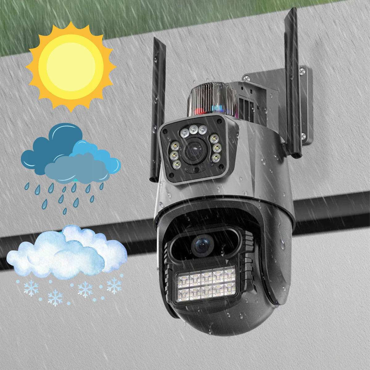 Wi-Fi IP Rotating Camera Dual Lens 8MP FHD Tracking AI Detection Packaging status original