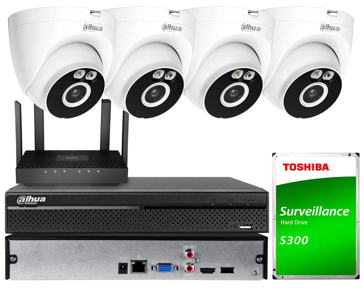 Wi-Fi Monitoring Kit Dahua 4x T4A-PV 4Mpx Dual Light Deterrent