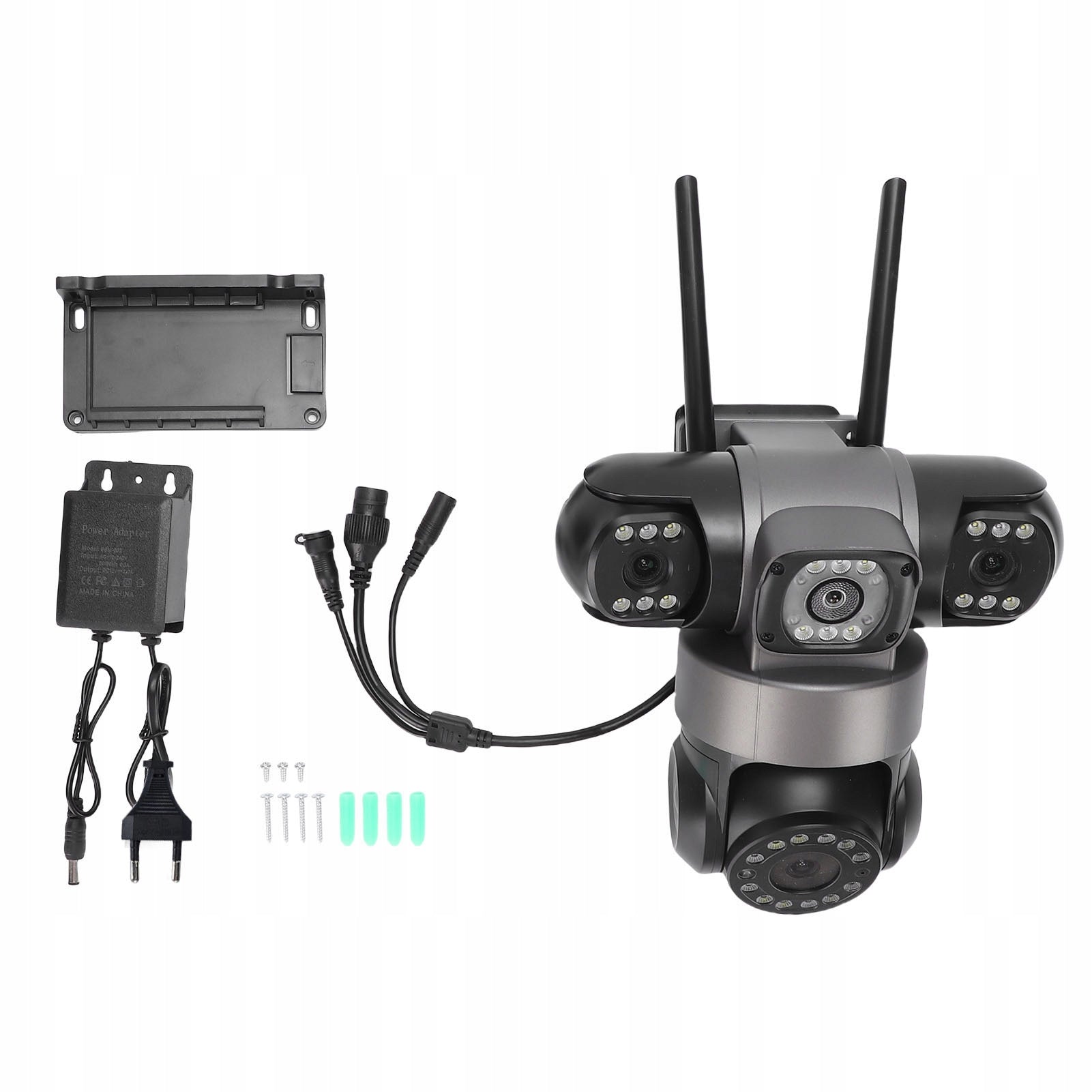 Wi-Fi Security Camera 3 Lenses 2MP HD Motion Detection KR