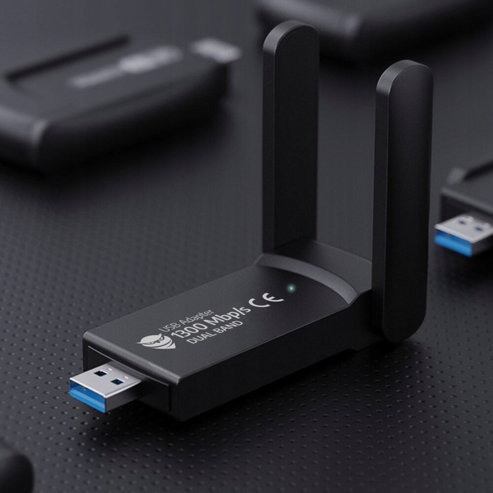 WiFi Adapter Network Card External USB 1300 Mbps Dual Antennas Manufacturer Renew Force
