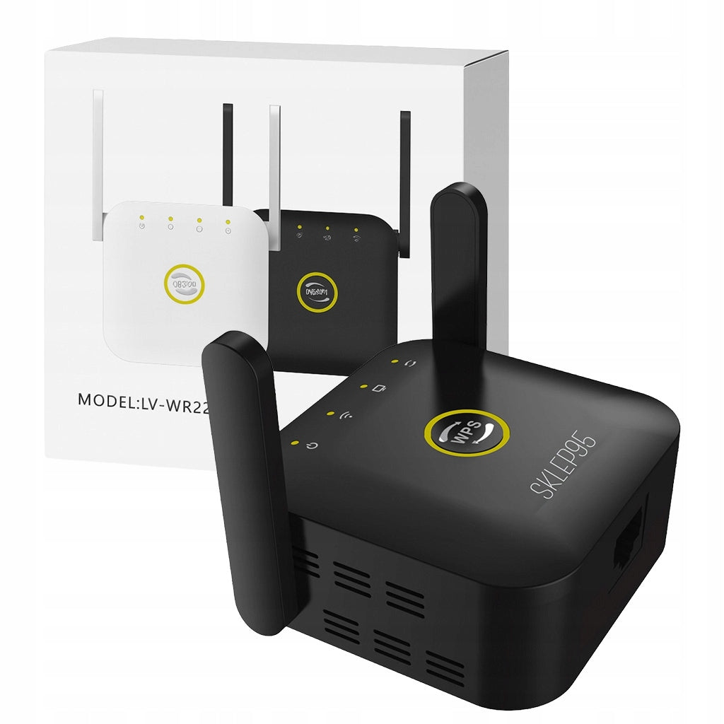 WiFi Amplifier with Sklep95 R2 Cable Black AP WPS Router 300 Mb / 2.4GHz