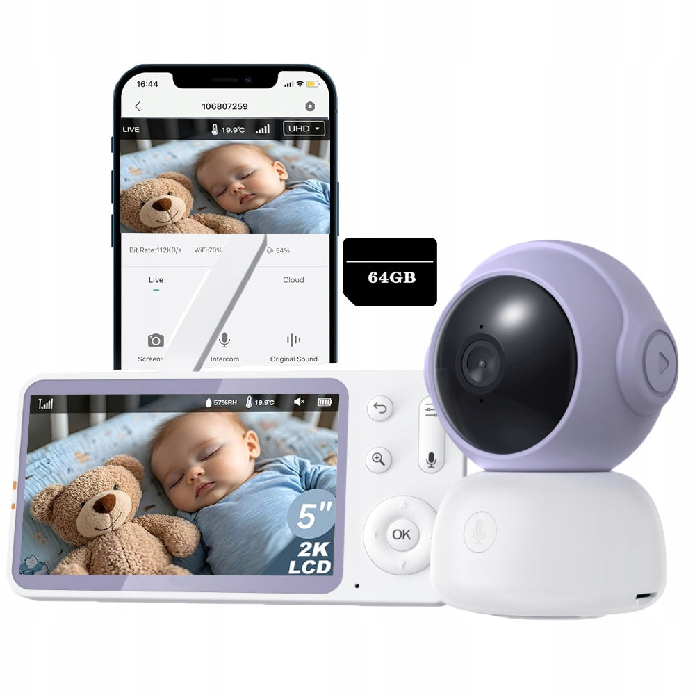 WiFi Baby Monitor with Camera and App Video Camera Rotation Function