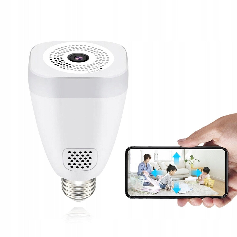 WiFi Camera in Bulb E27 3MP Fish Eye 360° Preview Phone Motion Detection Packaging status original