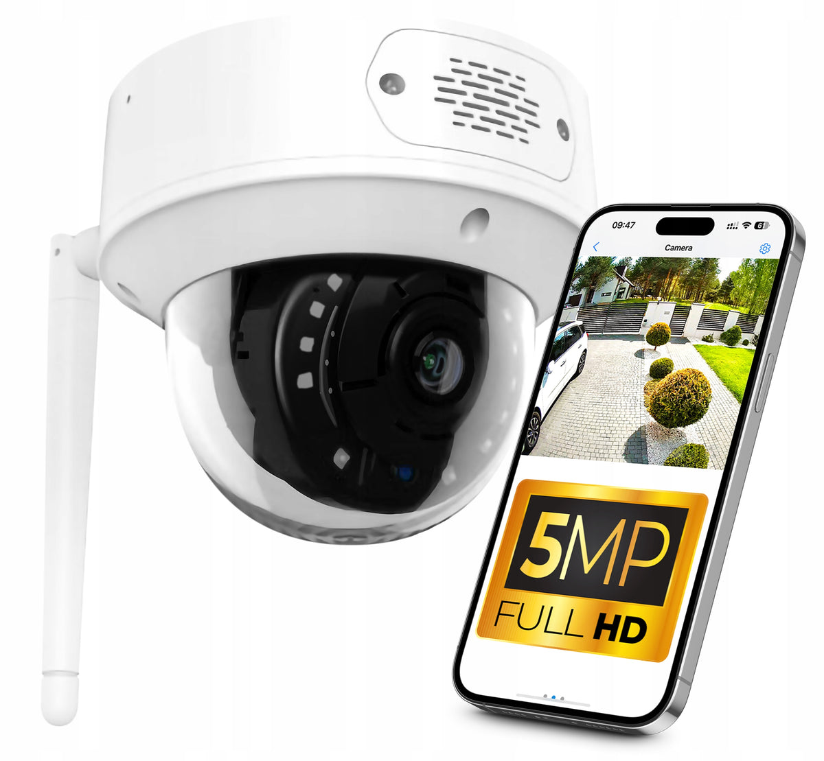 WiFi IP Camera Indoor Dome 5MPx AUDIO | App