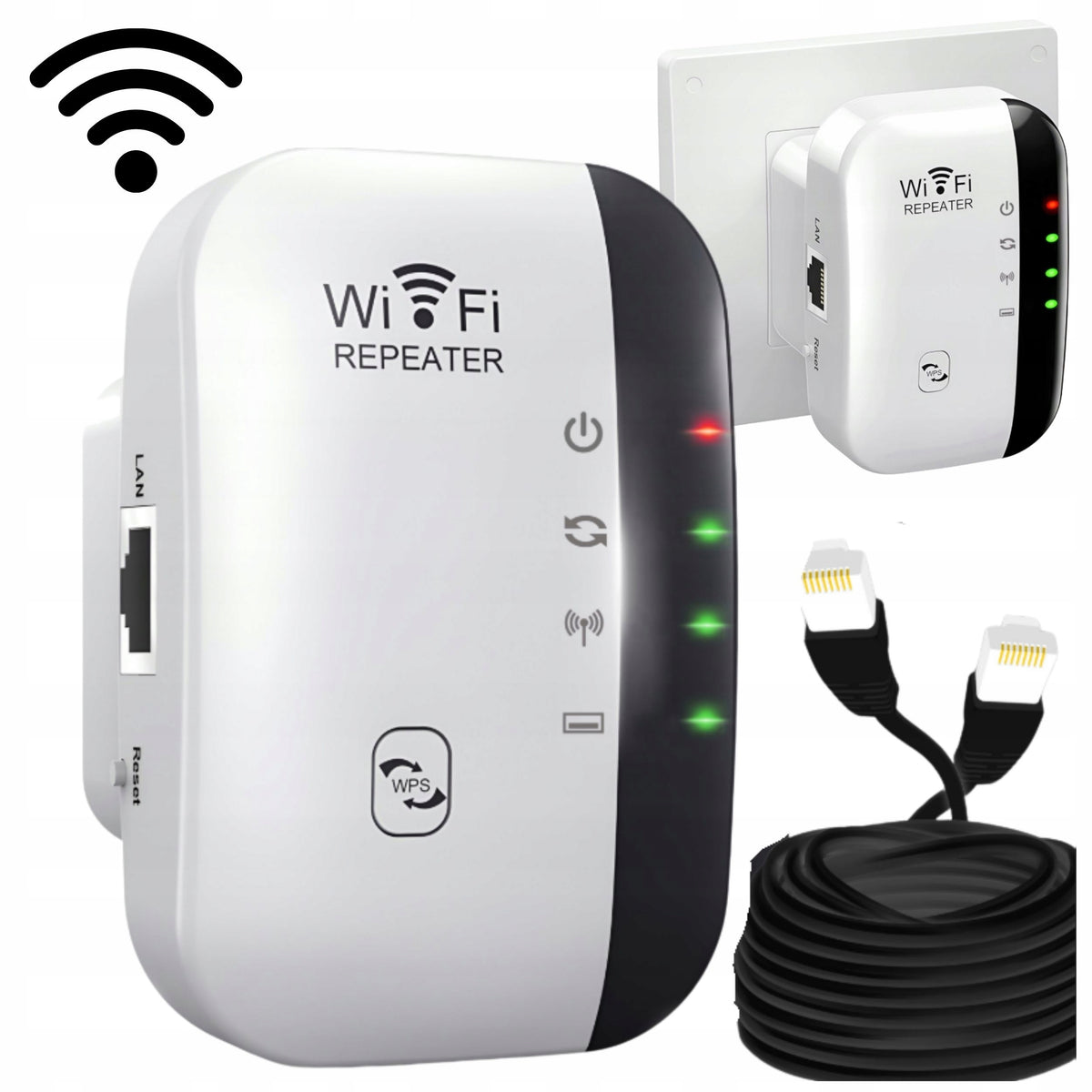 WiFi Signal Amplifier Repeater Extender 2,4GHz Powerful Range Internet Home