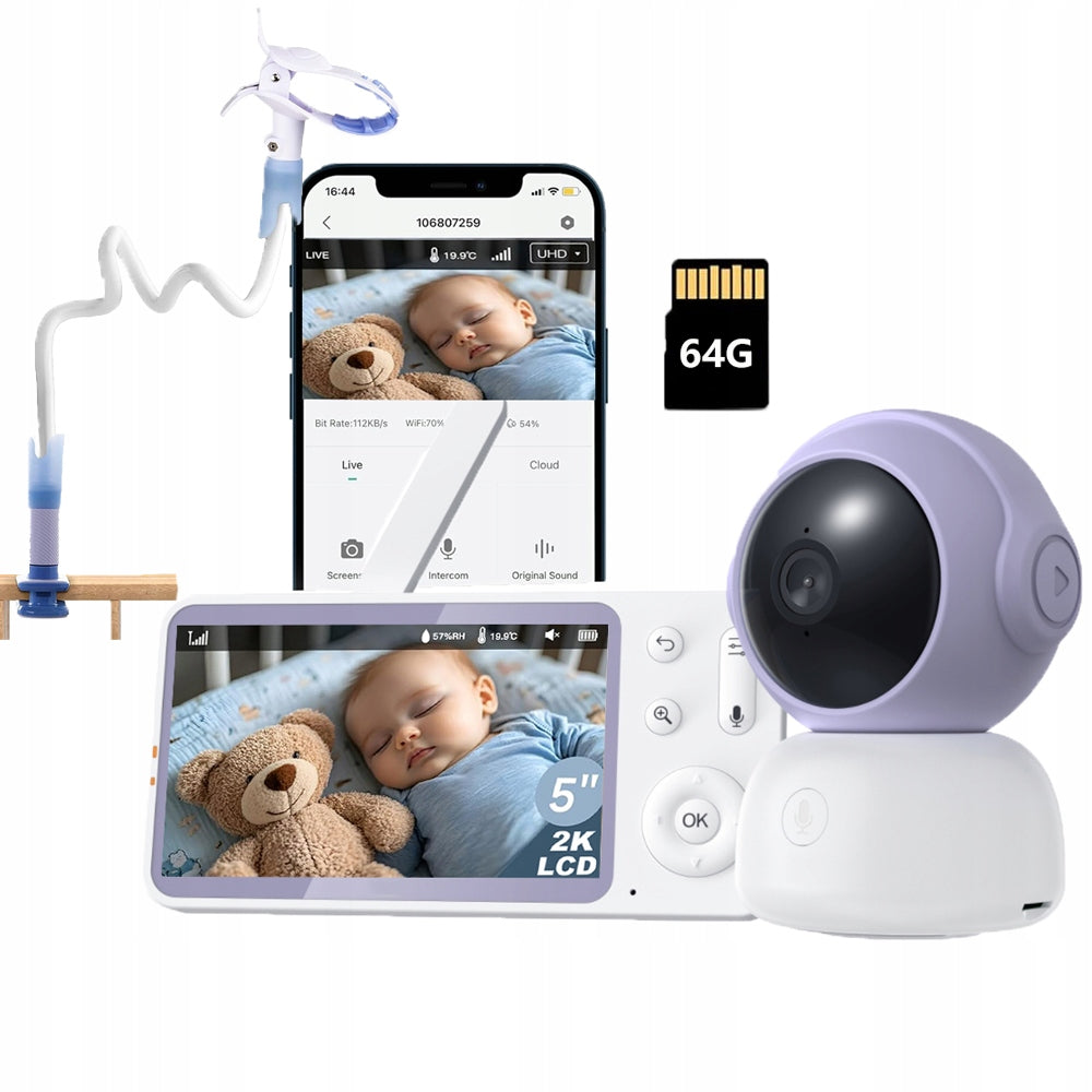 WiFi baby monitor with camera and temperature sensor and app