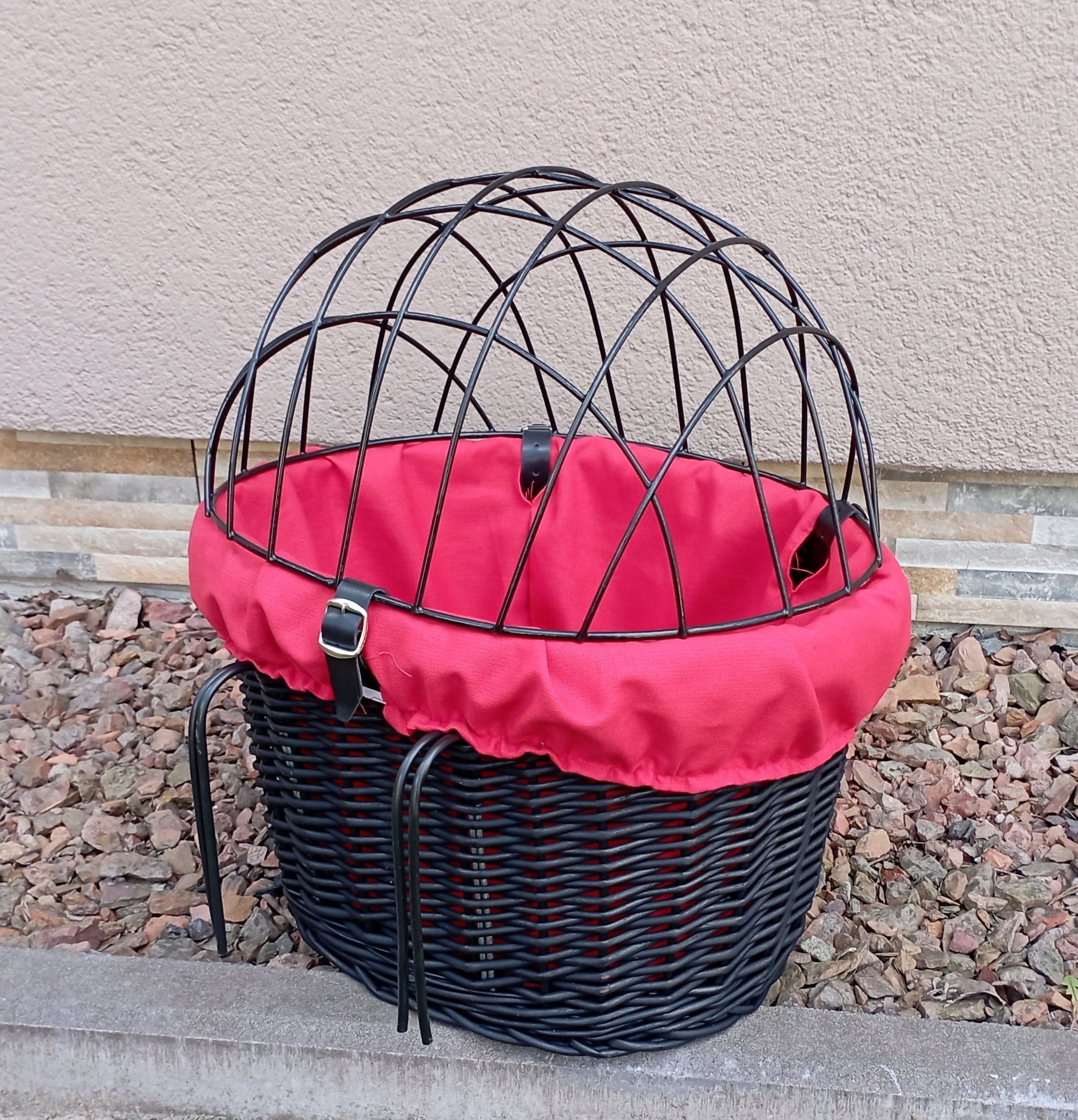 Wicker basket for Bike with insert and cushion Transporter for PSA up to 10kg Main material wicker