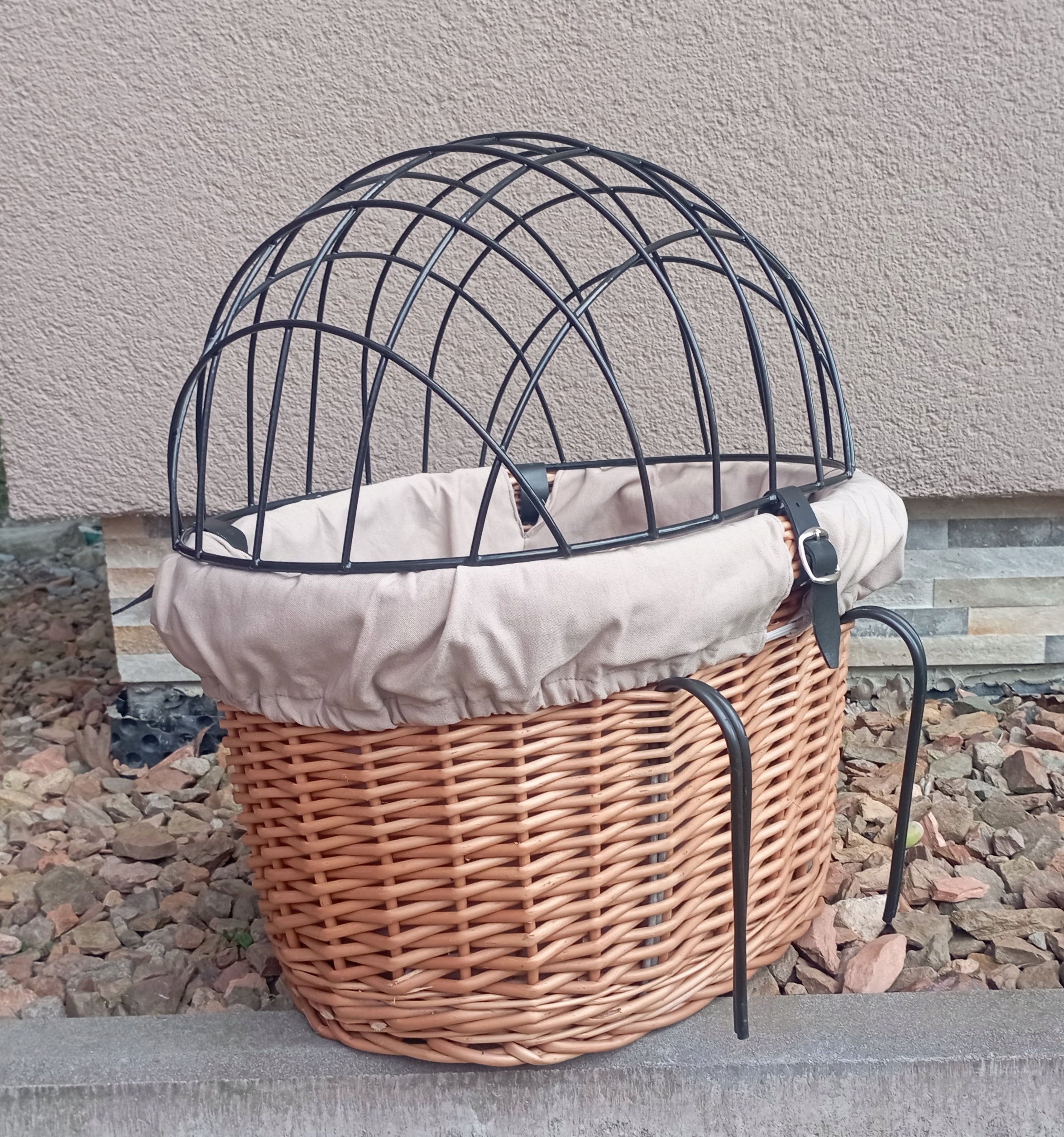 Wicker basket for PSA bike up to 10kg Transporter + insert and pillow Size L