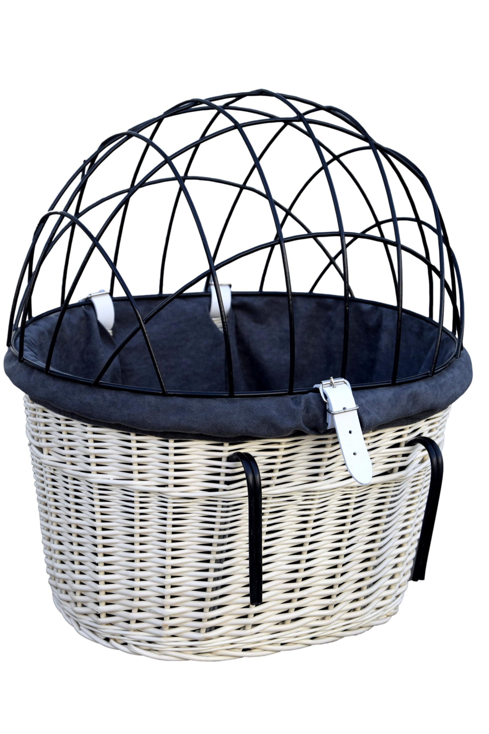 Wicker basket for bicycle basket with hem I put a dog transporter Trade name Kosz rowerowy przedni Wiklinowe Cuda wiklinowe-cuda