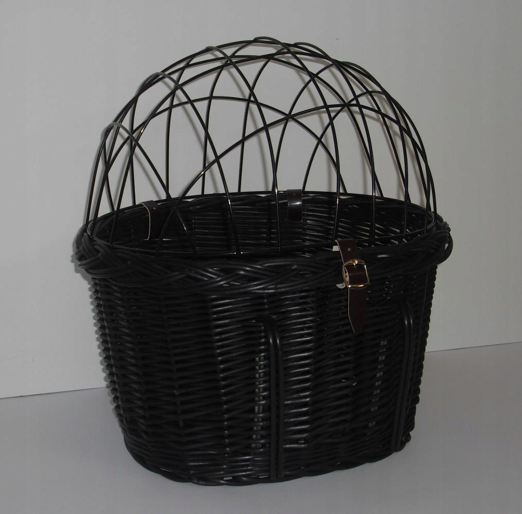 Wicker basket for transporting Dog Cat basket with grille up to 10kg