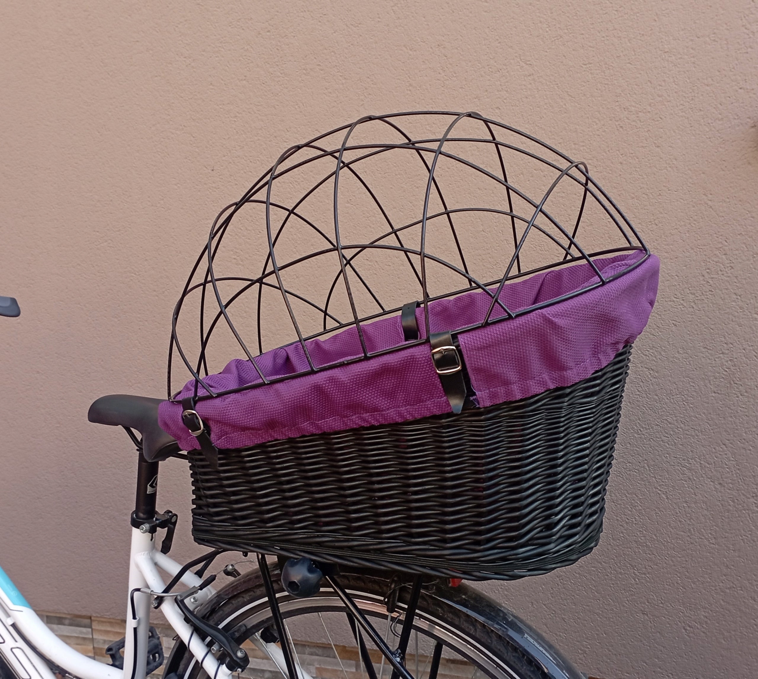 Wicker transporter for bike basket for TRUNK +Cover + Cushion Brand Wiklinowe-kosze