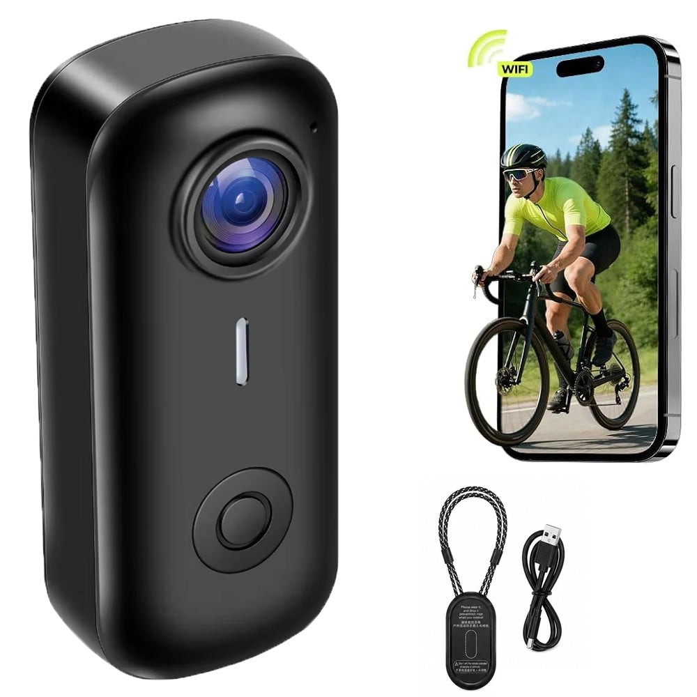 Wide Angle Mini Bicycle Camera With Motion And Sound Detection 1080P Wi-Fi