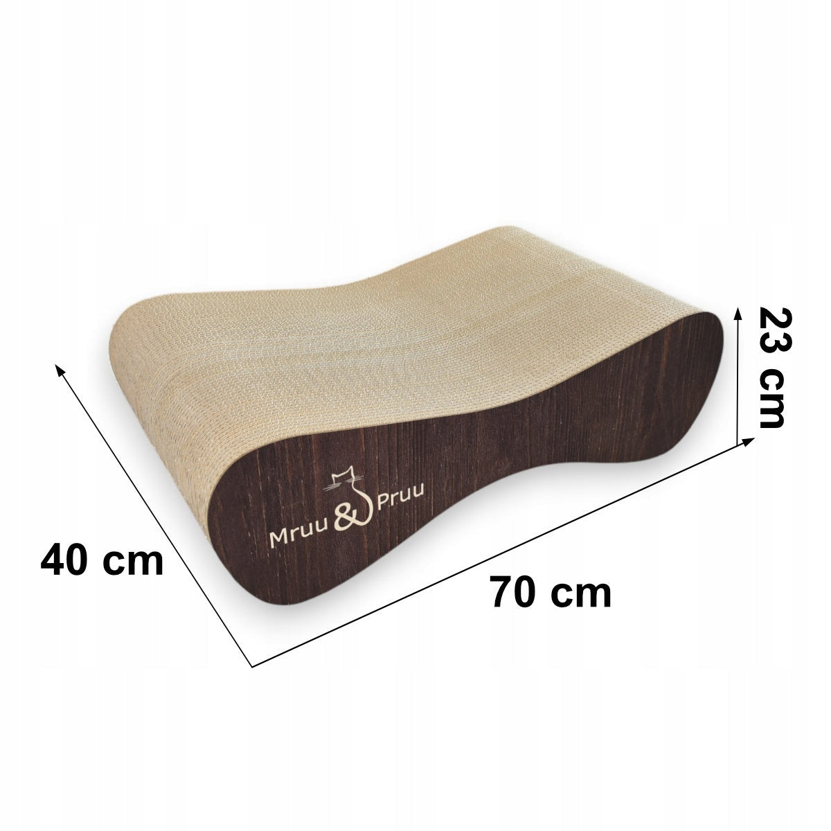 Wide Cat Scratching Post Mruu&Pruu 70x23x40 cm BROWN Color brown