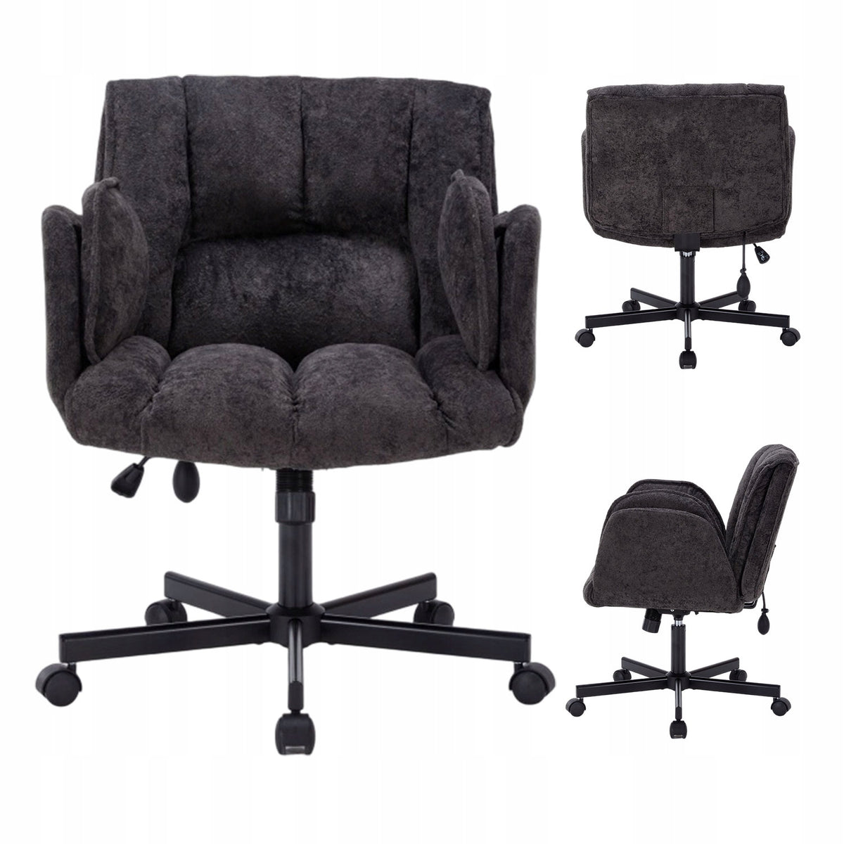 Wide Cross-Leg Chair with Foldable Arms & Adjustable Lumbar Air Support Manufacturer code H08F-SJ-DE2001