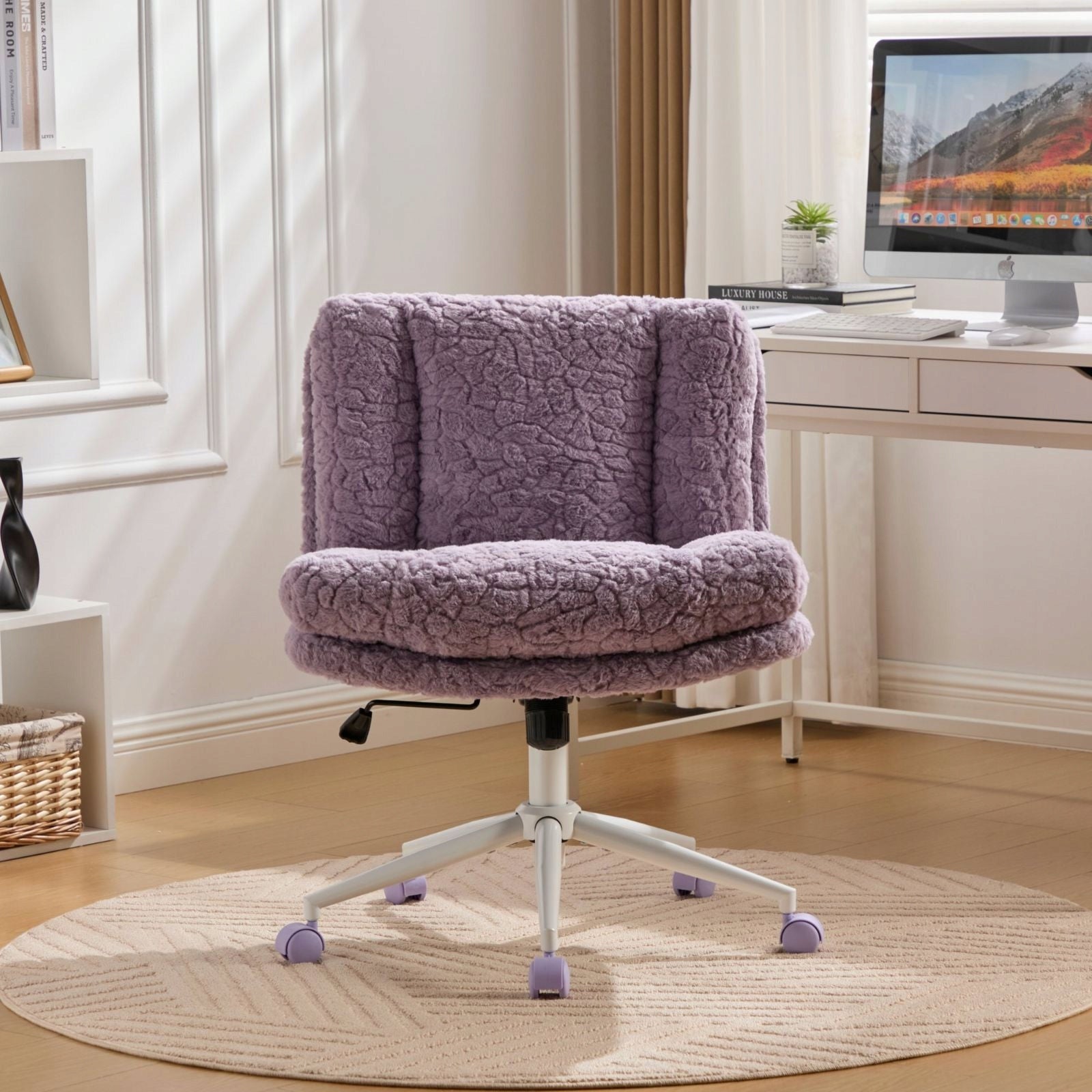 Wide office chair, purple Furniture depth 44.5 cm