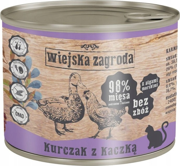 Wiejska Zagroda Chicken with duck wet cat food 200g