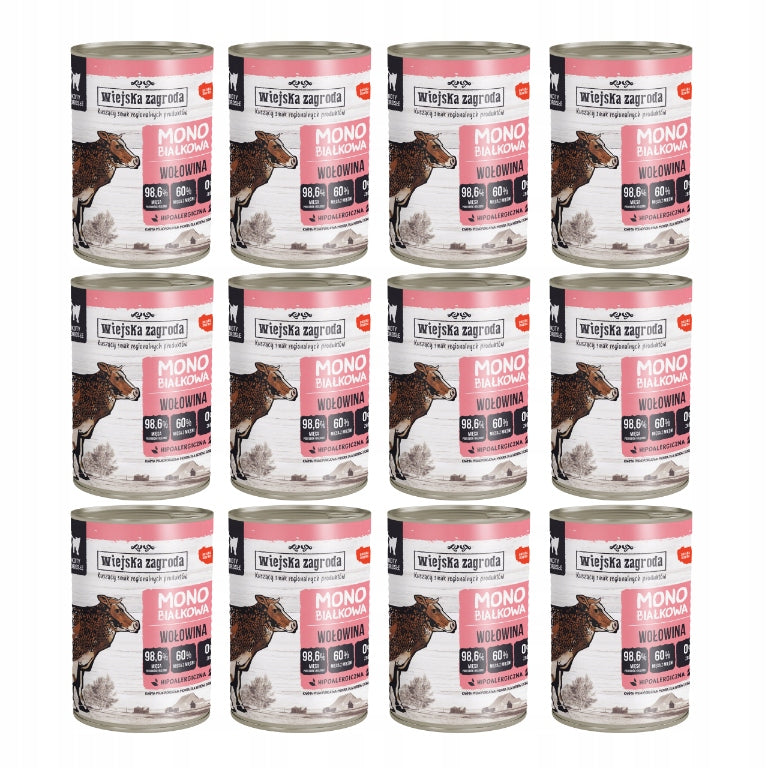 Wiejska Zagroda MONO KOT beef 12x400g