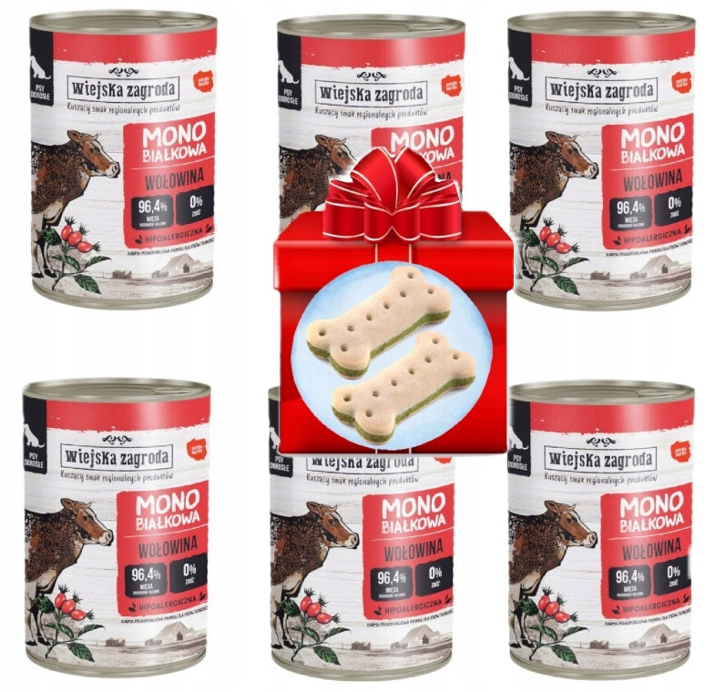 Wiejska Zagroda MONOPROTEIN with beef 6x400g