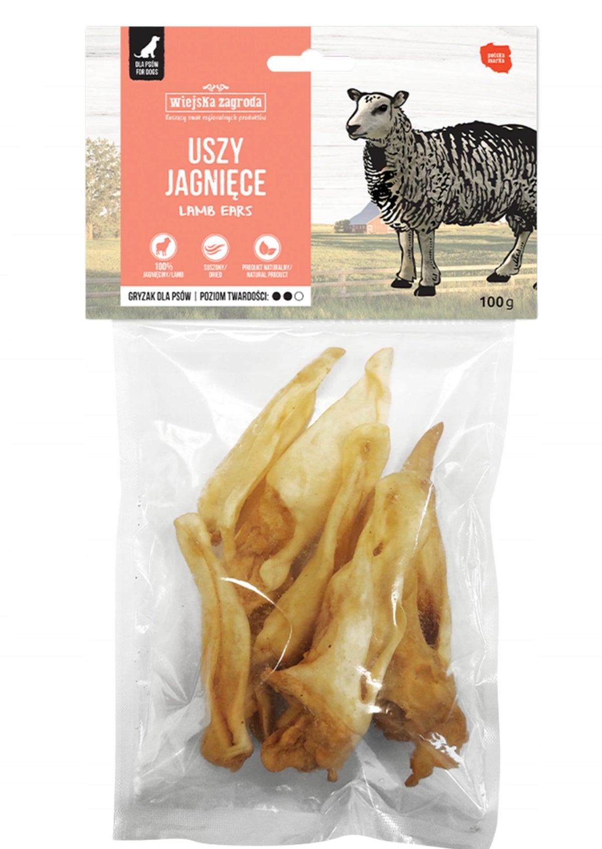 Wiejska Zagroda Teethers | Dog Treats - Lamb Ears 100g