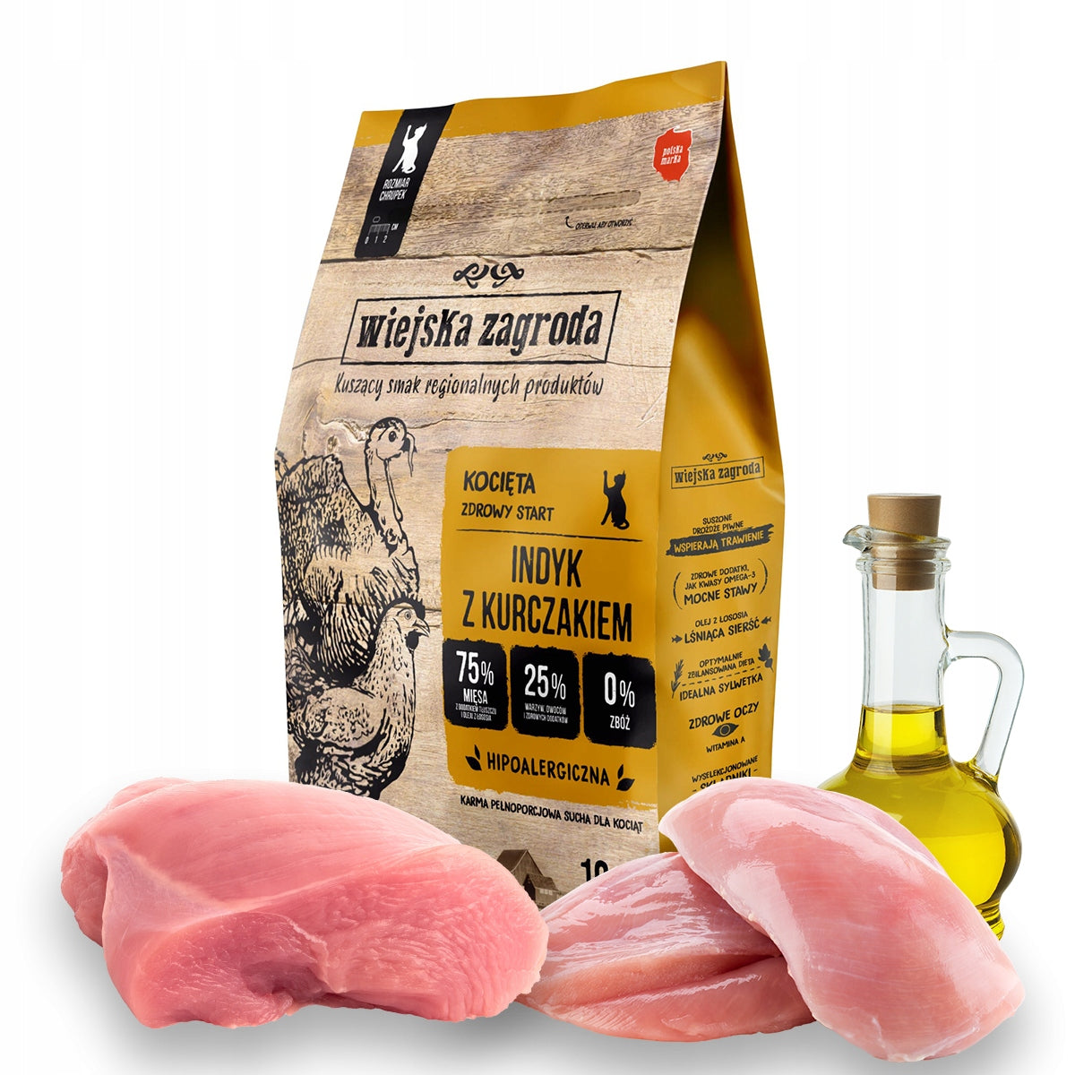 Wiejska Zagroda Turkey with Chicken 1,6kg for kittens dry food