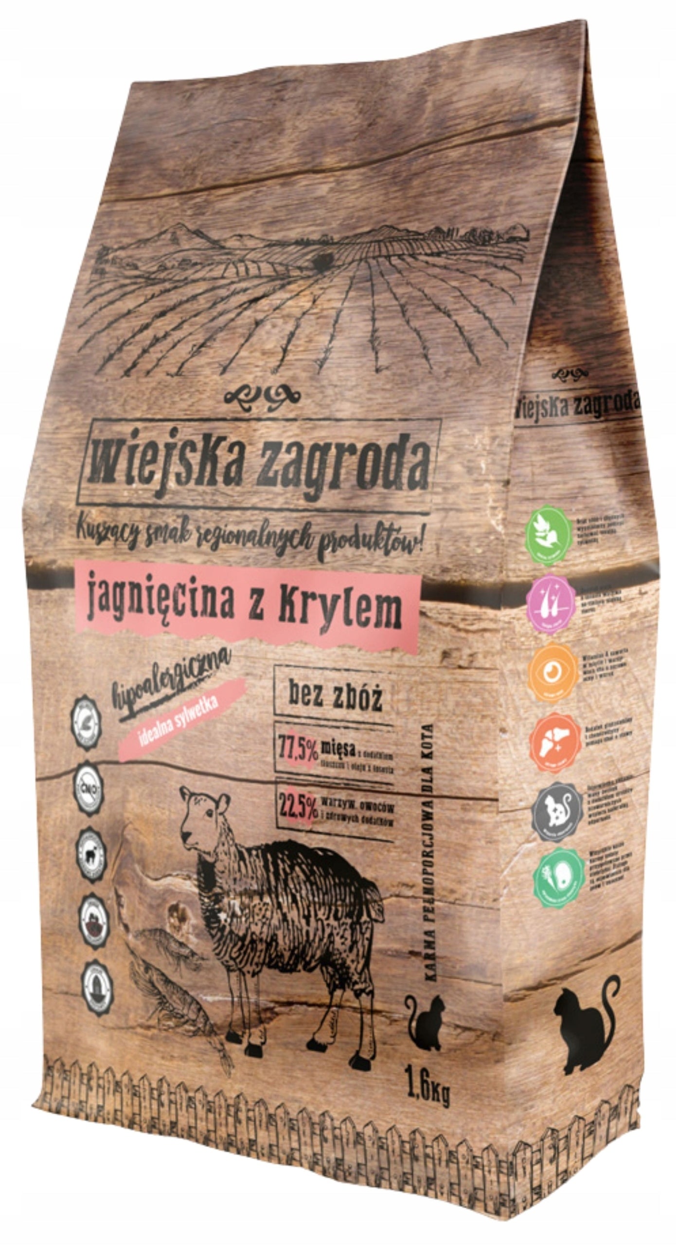 Wiejska Zagroda dry cat food LAMB KRILL 1,6kg