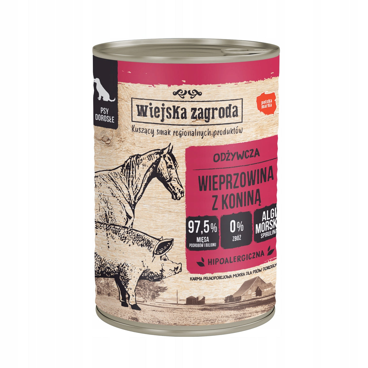 Wiejska Zagroda wet duck food 2,4 kg Manufacturer code WIEJSKA ZAGRODA Karma mokra dla psa bez zbóż