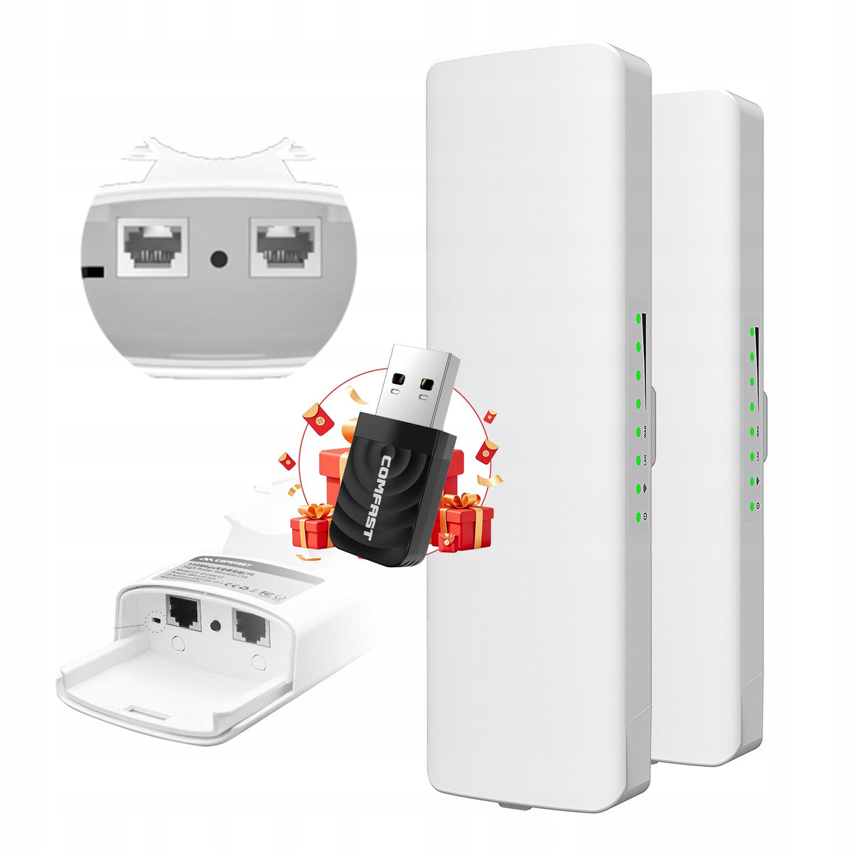 Wifi Bridge Outdoor CPE Wireless AP 300Mbps 2PCS WIFI Access Point Repeater