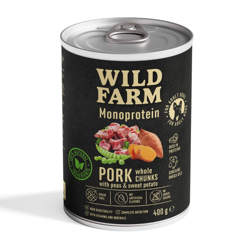 Wild Farm Dog Monoprotein Pork 400g hypoallergenic dog food