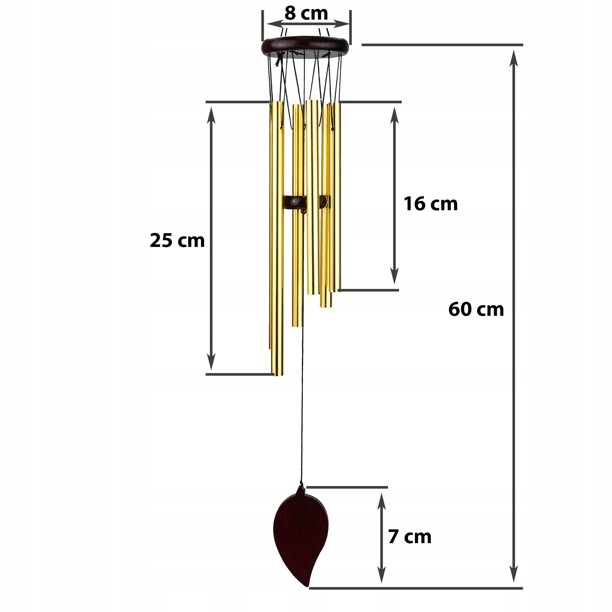 Wind Chimes 70 cm chimes metal wind chime 6 tubes outside EAN (GTIN) 5906630350421