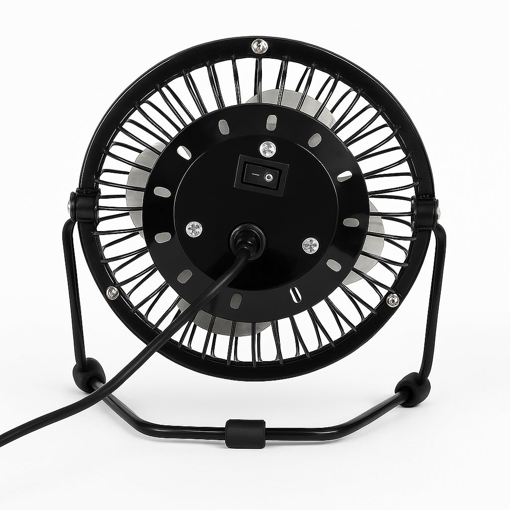 Windmill Desk Fan USB Mini Metal Enclosure and Blades Sturdy Manufacturer code DC001