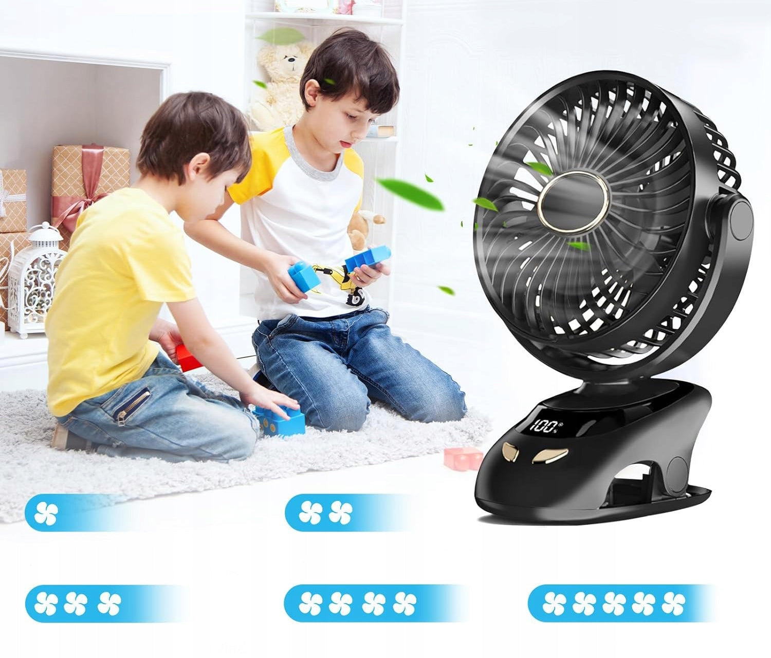 Windmill Desk Fan Wireless Aroma BOX With Clip And Base Manufacturer code Wentylator z klipsem Q26A2