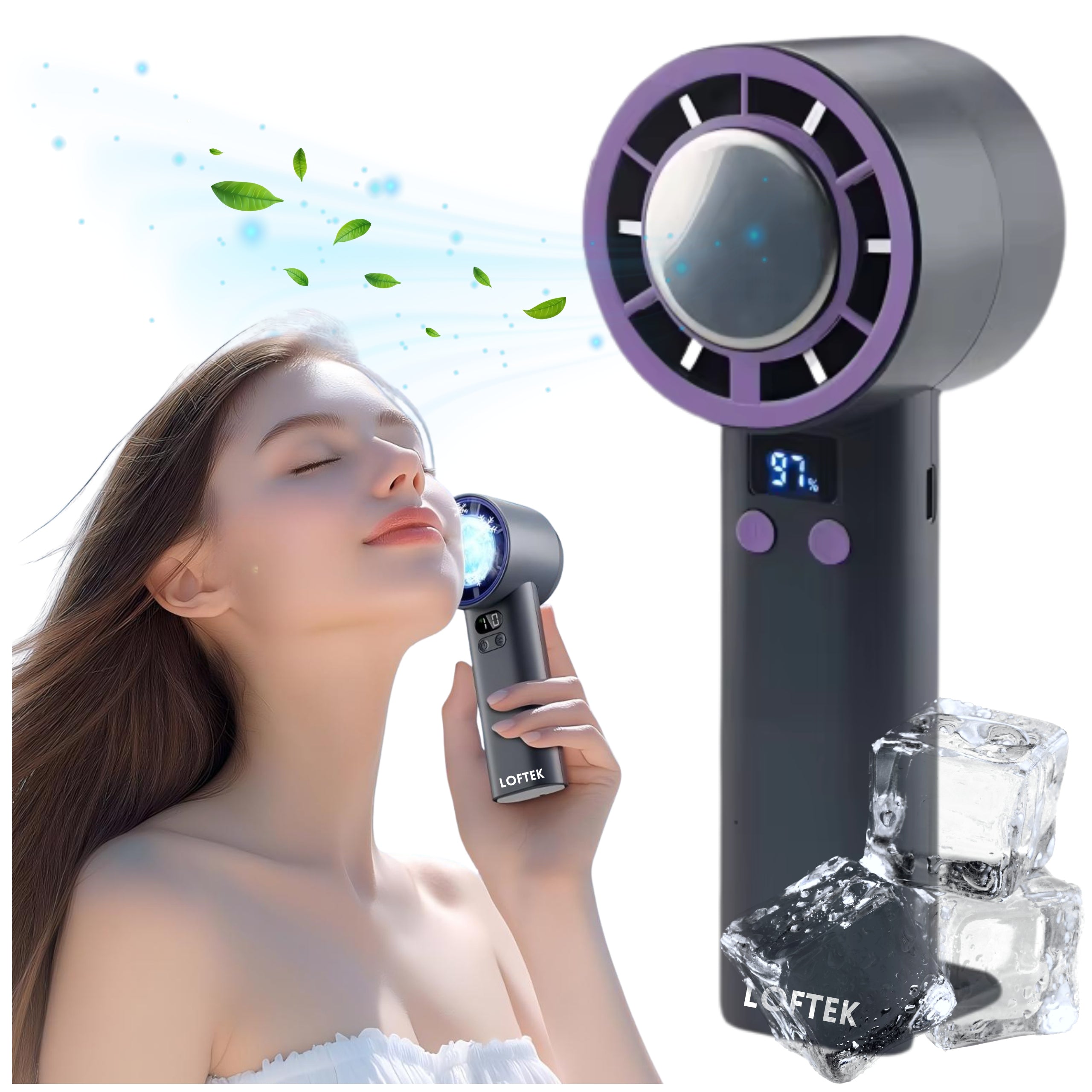Windmill Handheld Fan Mini Rechargeable Portable Black for Beach