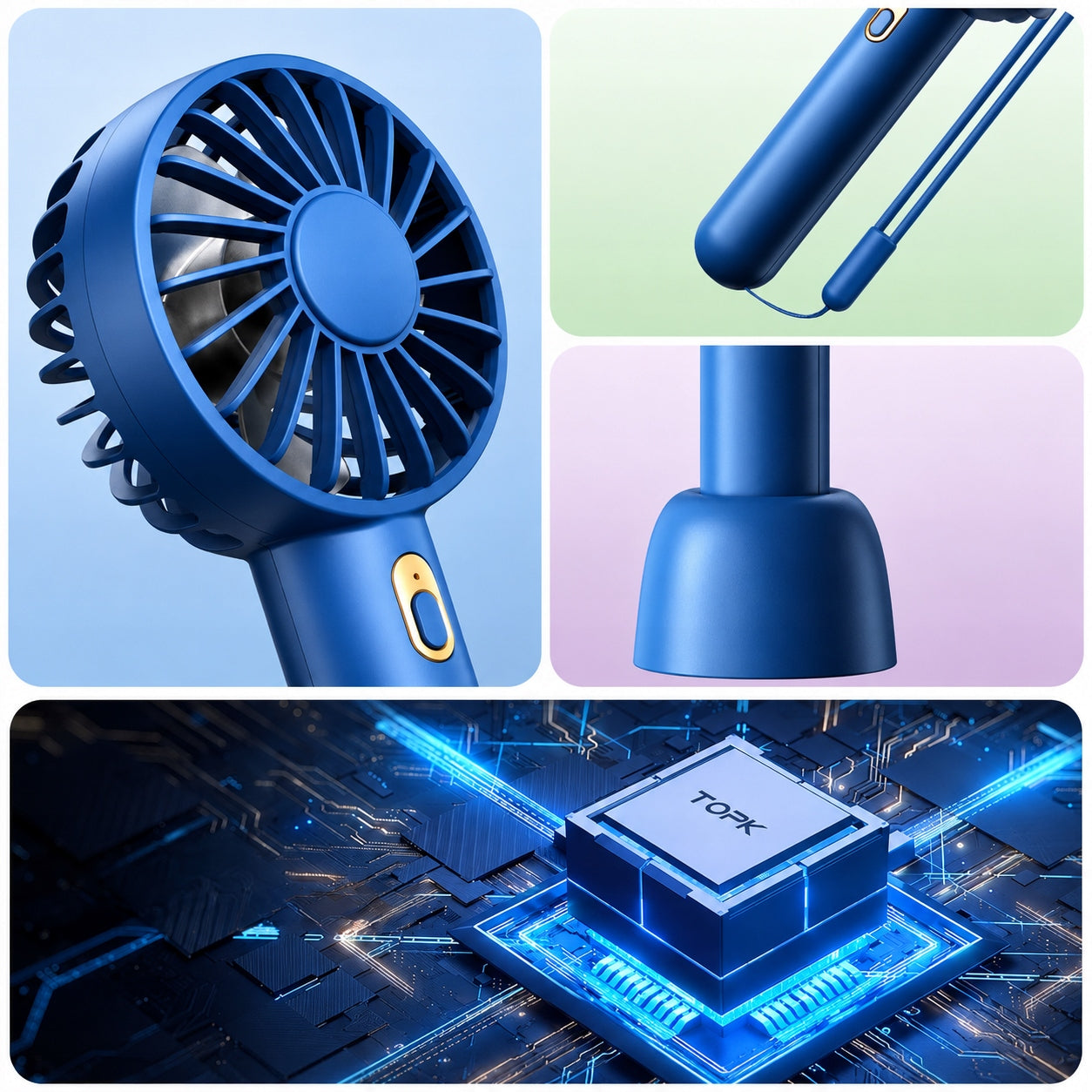 Windmill Quiet Mini Fan Portable Desk Cooling TOPK Model K30