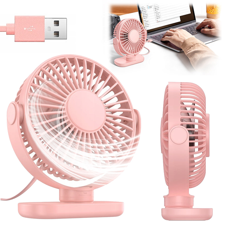Windmill USB Quiet Mini Desk Fan Cooling TOPK K62C pink